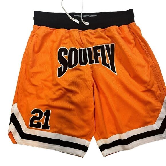 NWT Rod Wave Soulfly Orange Black Logo Basketball  Shorts 21 Drawstring -Size XL - Picture 3 of 7